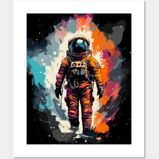 Space Astronaut Watercolor Painting Abstract Art Posters and Art